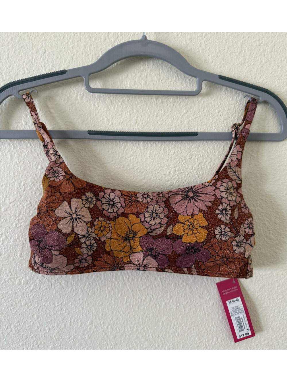 Xhilaration Bra Top Size M 2-4 NEW NWT Adjustable Straps Lined